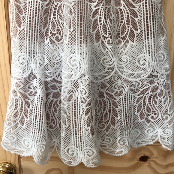 White Lace Ruffle Dress - Picture 3 of 4